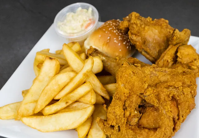 Fried chicken 4 piece meal.